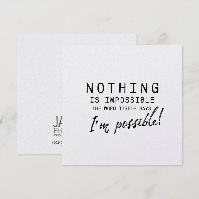 POSIBILIDADES 5.25 x 5.25 tarjeta (Anverso / Reverso)