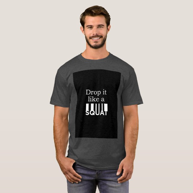 Posición en cuclillas de la camiseta de la aptitud (Anverso completo)