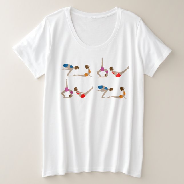 Posiciones de yoga coloridas mujeres ejerciendo (Anverso del diseño)