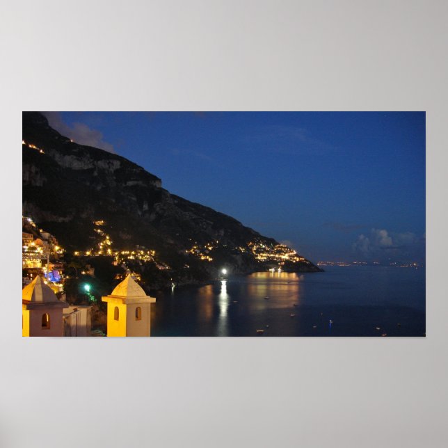 Positano de noche - Torres II - Impresión fotográf (Frente)