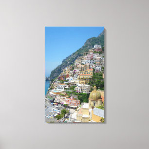 Positano estiró la impresión de la lona