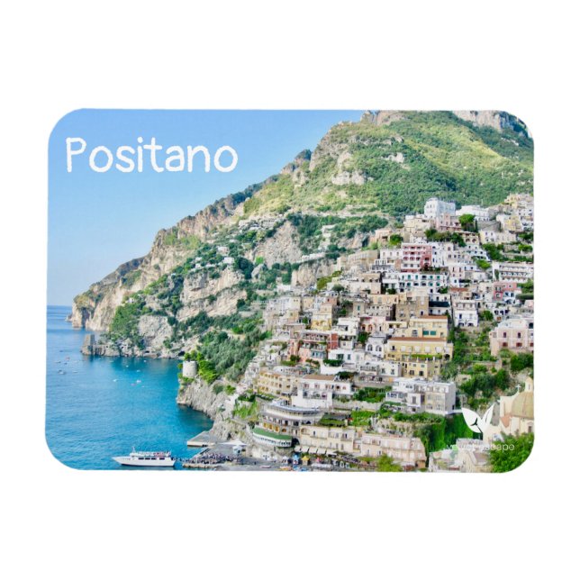 Positano, Italia - imán de nevera por escape de te (Horizontal)