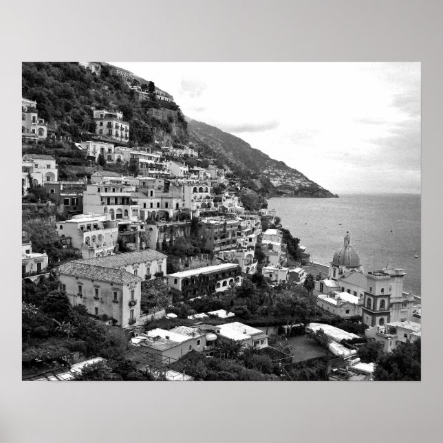 Positano, Italia - Impresión fotográfica - B&W (Frente)