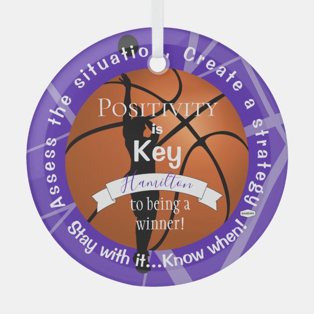 Positividad Ornamento de baloncesto Lime Green HAM (Anverso)