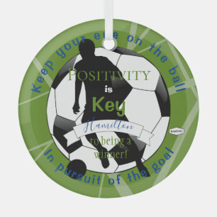 Positividad Ornamento de fútbol Lime Green HAMbyWG