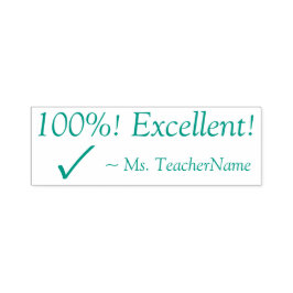 ¡Positivo "100%! ¡Excelente!" Sello de caucho del 