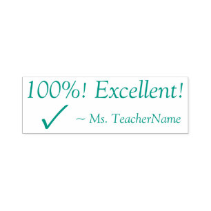 ¡Positivo "100%! ¡Excelente!" Sello de caucho del 