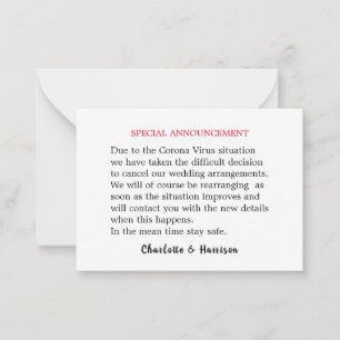 Posponen Boda de Invitación Especial