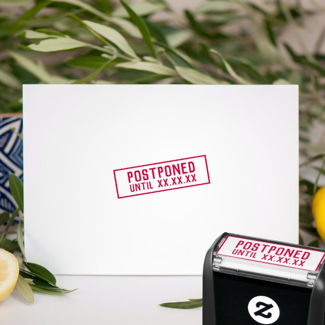 Pospuesto hasta la fecha Sello de caucho de autoti (If you need to postpone until a later date, a really useful rubber stamp to help let everyone know)