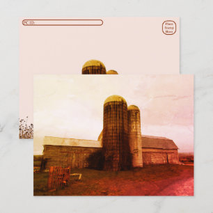 Post-Cross - Old Barn: Tarjeta postal de duelo de 