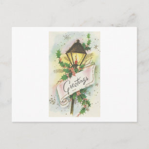 Post de la lámpara de navidad vintage