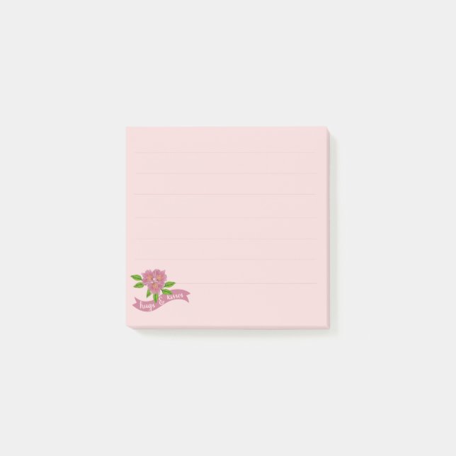 Post-it® 3 Flores Rosadas Notas Post-It (Anverso)