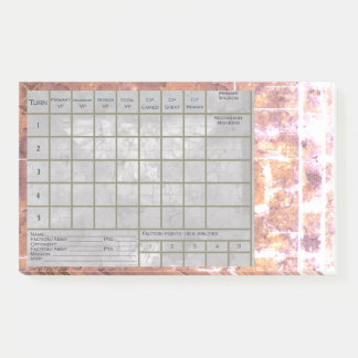 Post-it® 40 K Score Tracker and Battle Report, con notas