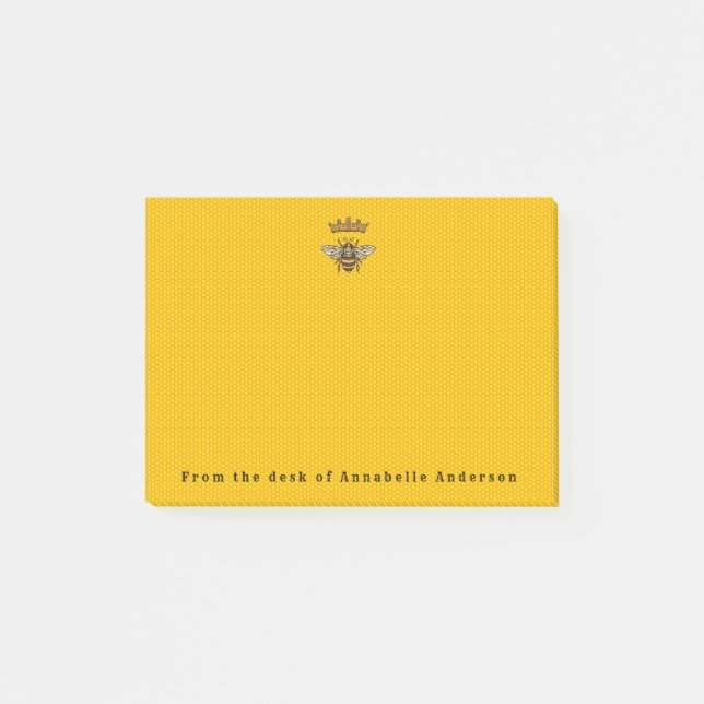 Post-it® Abeja reina con notas posteadas por la corona (Anverso)