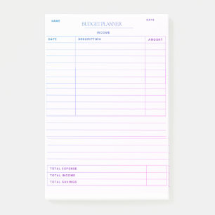 Post-it® Almohadilla de notas de seguimiento de presupuesto