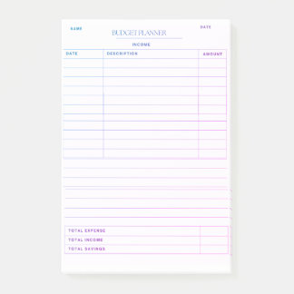 Post-it® Almohadilla de notas de seguimiento de presupuesto