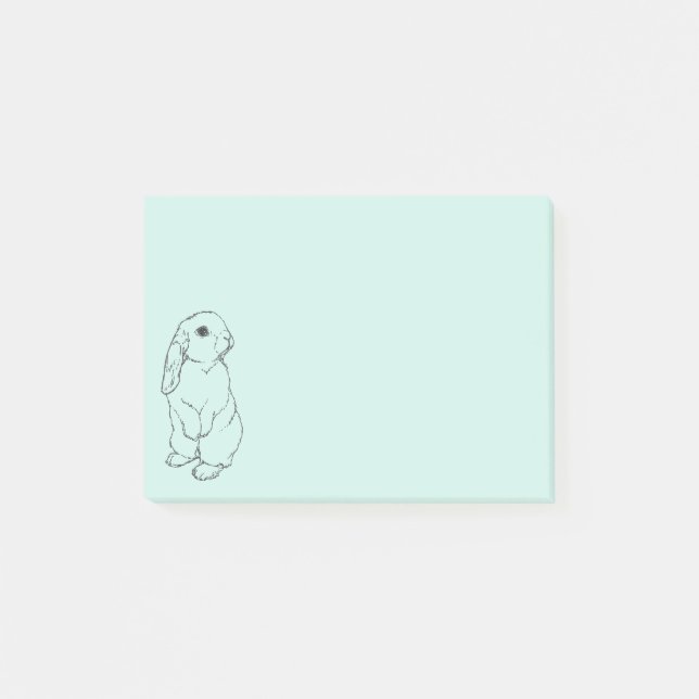 Post-it® Almohadilla de notas Post-it de conejito azul (Anverso)