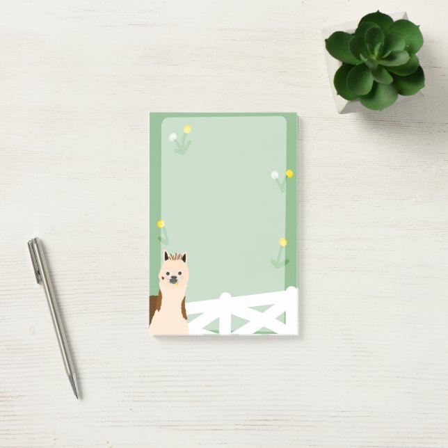 Post-it® Alpaca Eating Dandelions 6 x 4" Notas pegajosas (Oficina)