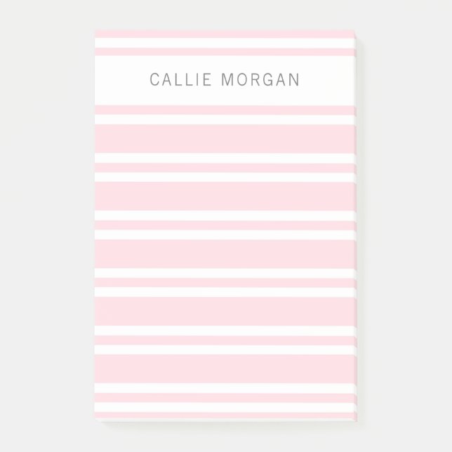 Post-it® Añadir su nombre Notas tachadas rosadas (Anverso)