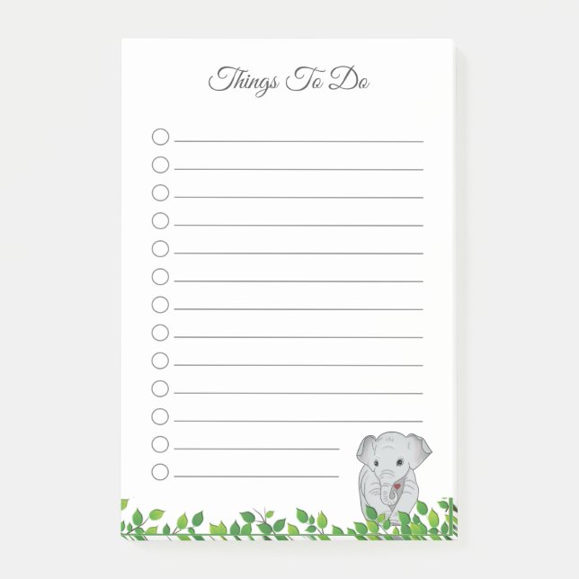 Post-it® Aspectos del elefante para hacer notas posteriores (Anverso)
