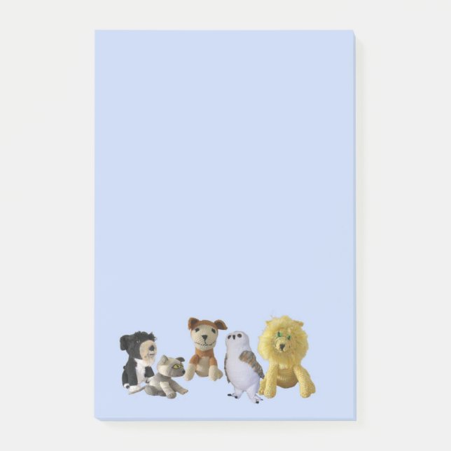 Post-it® Bloque de Notas - Grupo de Animales de Juguete (Anverso)
