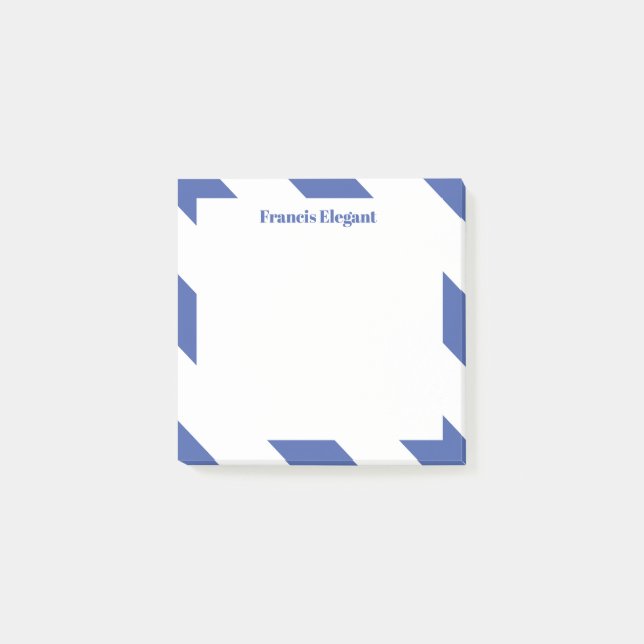 Post-it® Blue Striped Personalized Post Notas (Anverso)