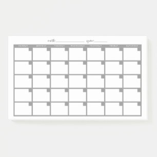 Post-it® Calendario de notas pegajosas sin fecha - Gris