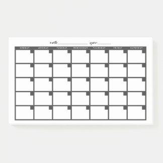 Post-it® Calendario de notas pegajosas sin fecha - Negro