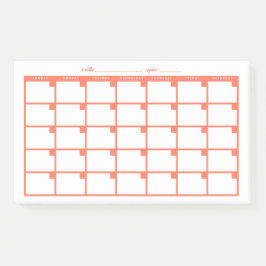Post-it® Calendario de notas pegajosas sin fecha - Salmon