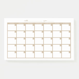 Post-it® Calendario de notas pegajosas sin fecha - Tan