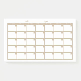 Post-it® Calendario de notas pegajosas sin fecha - Tan