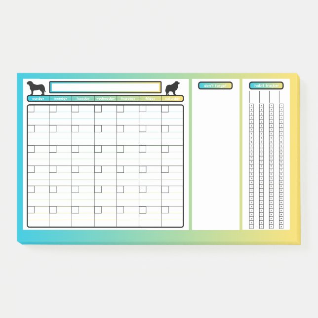 Post-it® Calendario mensual no fechado para perros Notas po (Anverso)