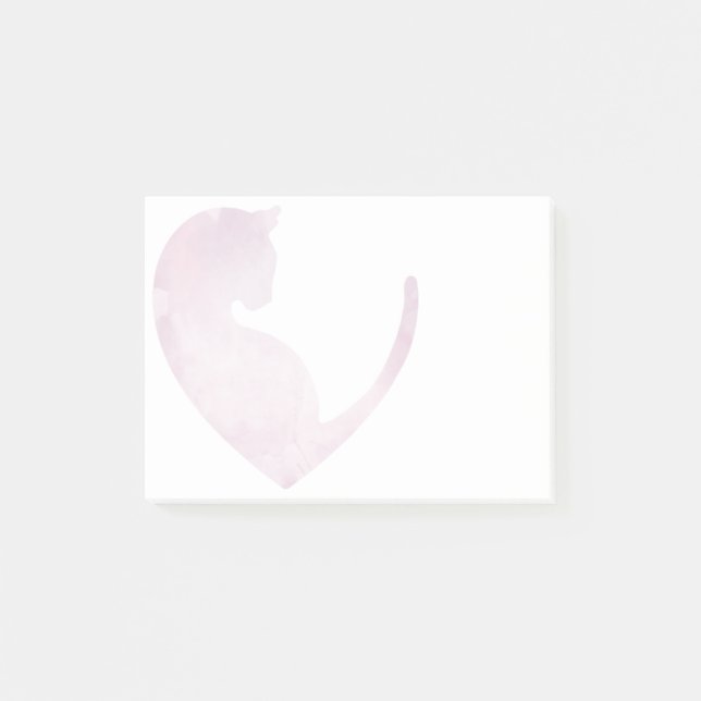 Post-it® Cat in Heart - Notas Post-it rosas (Anverso)