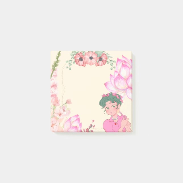 Post-it® Chica Flor 5 Notas Adhesivas (Anverso)