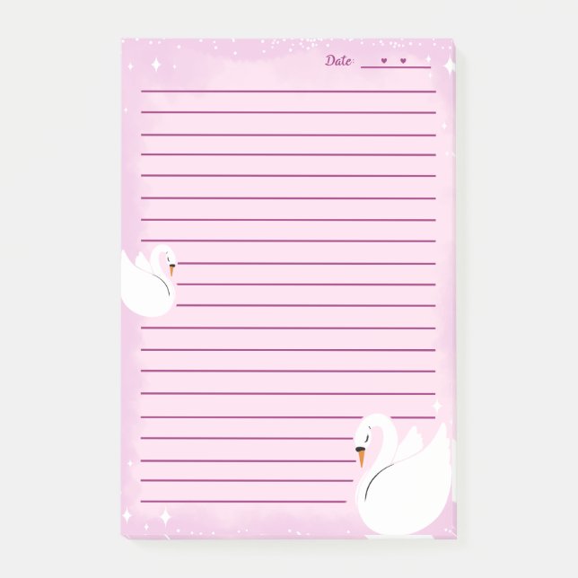 Post-it® Cisne Bonito Notas Delicadas (Anverso)