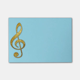 Post-it® cojín de notas pegajoso del clef agudo del "oro"