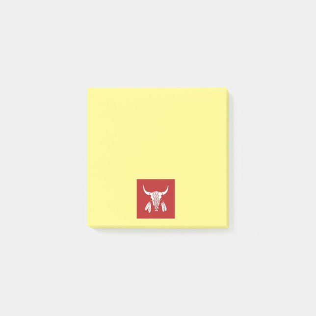 Post-it® Colas de notas amarillas Red Ghost Dance Búfalo (Anverso)
