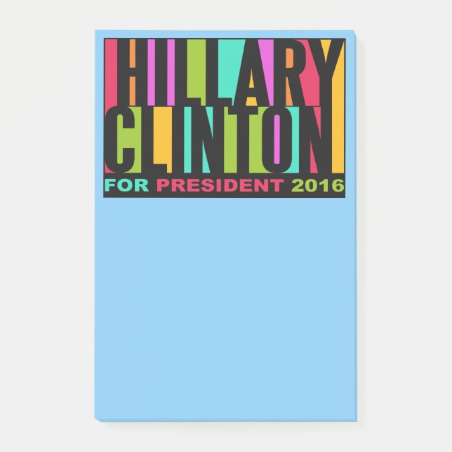 Post-it® Colorida Hillary Clinton 2016 Notas post-it (Anverso)