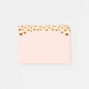 Post-it® Confeti dorado en notas adhesivas de color rosa co