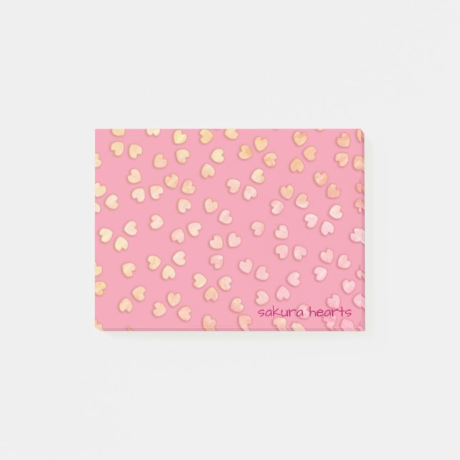 Post-it® corazones sakura - almohadilla de notas post-it (Anverso)