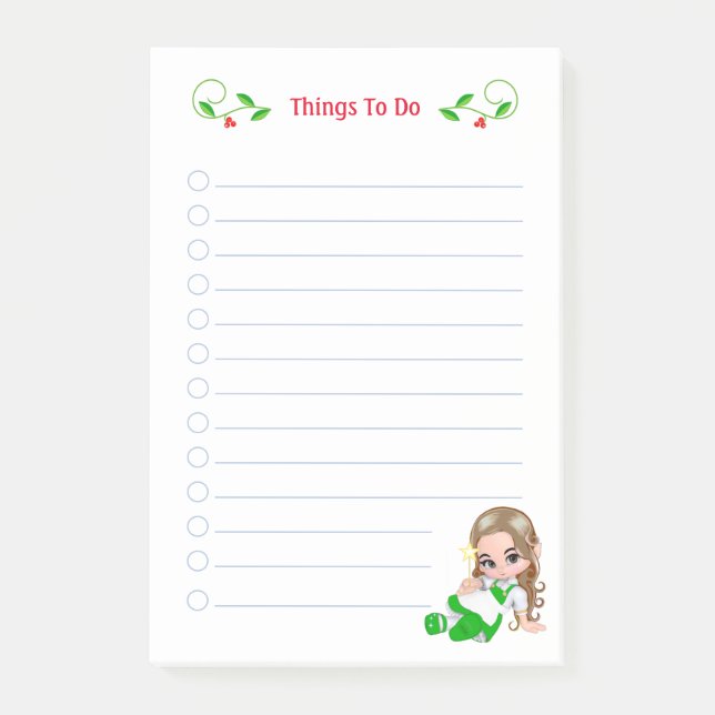 Post-it® Cosas de Hada de Navidad Lindas para Hacer Notas A (Anverso)