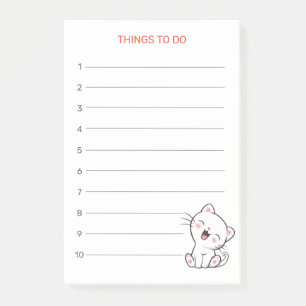 Post-it® Cosas que hacer y notas adhesivas de gatito
