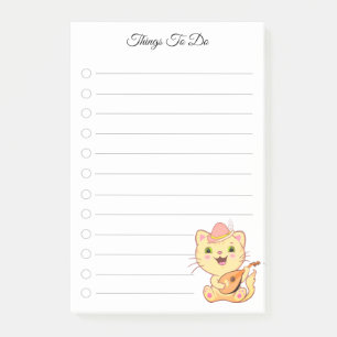 Post-it® Cosas que hacer y notas adhesivas de gato musical