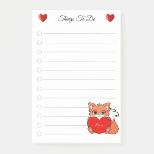Post-it® Cosas que hacer & Zorro Pequeño Lindo & Notas de C