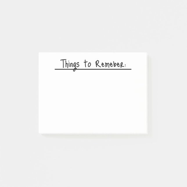 Post-it® Cosas simples para recordar notas (Anverso)