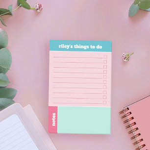 Post-it® Cosas Turquesas De Mint Rosa Para Hacer Y Notas