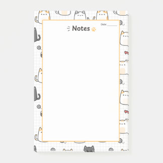 Post-it® Cuaderno De Notas De Gato Kawaii Lindo