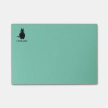 Cuaderno de notas pegajoso del post-it del gato