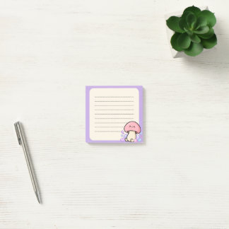 Post-it® Cute Cute Champiñón Notas Adhesivas Renglón Púrpur