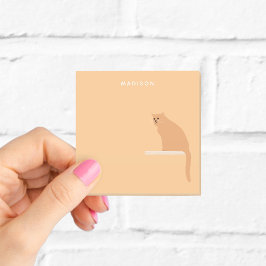 Post-it® Cute Ginger Cat Naranja publica notas con nombre